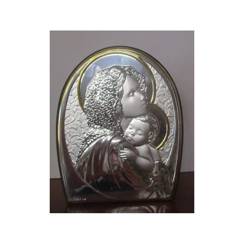 OBRAZEK SREBRNY MADONNA Z DZIECIĄTKIEM