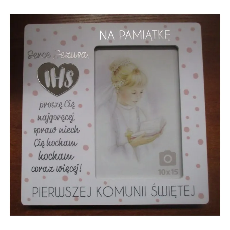 RAMKA DO ZDJĘCIA (RM-025). NA PAMIĄTKĘ PIERWSZEJ KOMUNII ŚWIETEJ